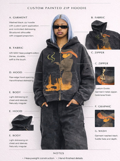 Graphic painting Zip Hoodie