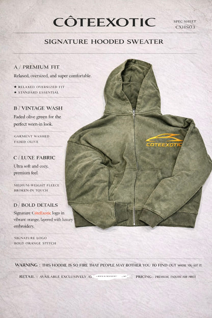Côte exotic washed hoodie