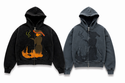 Graphic painting Zip Hoodie