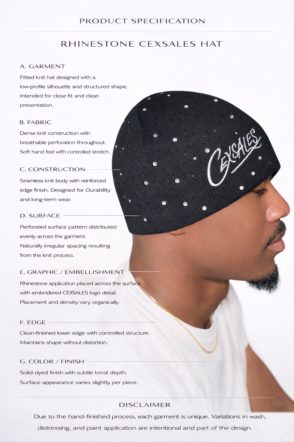 CEX (CoteExotic) Rhinestone beanie