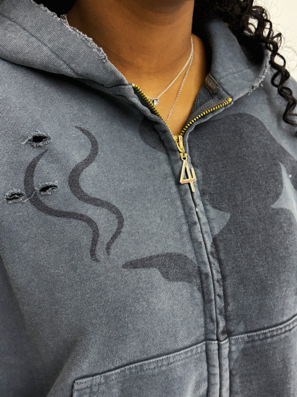 Graphic painting Zip Hoodie